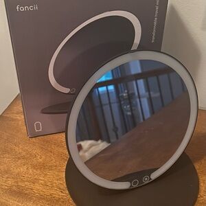 Black LED Lighted Makeup Mirror with Touch Controls